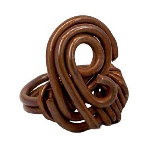 Copper Spiral Twist Statement Ring Sz 6 Art Deco Celtic Artesian